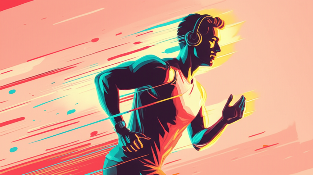 Runner with headphones